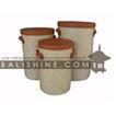 balishine This set of 3 laundries boxes is produced in Indonesia made from pandanus and vinyl.