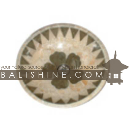 Balishine: Your natural source of indonesian handicraft presents in its Home Decor collection the Green and White Stone Resin Sink:11DIV110:This sink is produced in Indonesia made from resin with natural green and white stone   
