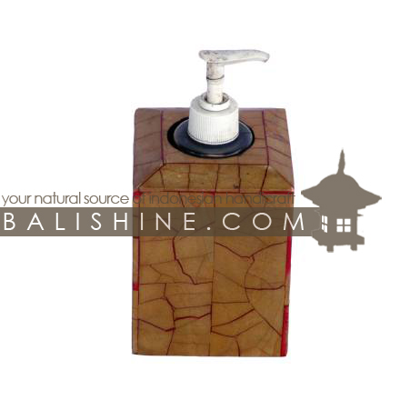 Balishine: Your natural source of indonesian handicraft presents in its Home Decor collection the Soap Bottle Holder:11DIV241:This hand soap bottle holder is produced in Bali made from mdf wood and the matting of natural stone with resin.   