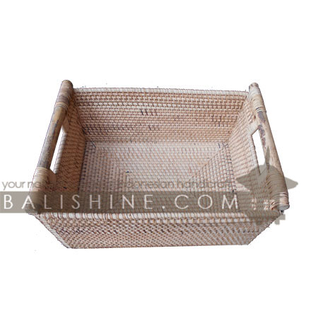 Balishine: Your natural source of indonesian handicraft presents in its Home Decor collection the Basket:12RAS367459:This basket is made from natural rattan mixed with bamboo.  Available in natural, white wash or black wash color.