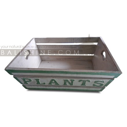 Balishine: Your natural source of indonesian handicraft presents in its Home Decor collection the Plants Box:12KAC47841:This plants box is produced in Indonesia made from albasia wood.  Custom writting possible? Let us know your word?