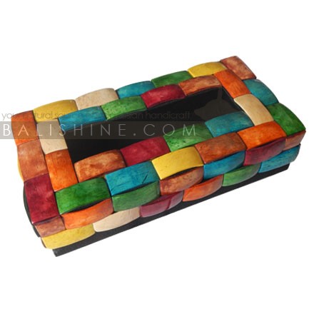 Balishine: Your natural source of indonesian handicraft presents in its Home Decor collection the Tissu Box:12HIN47778:This tissu box is a handicraft of Bali made from MDF wood with coconut shell mosaic finishing.  Other size and design, please contact us.