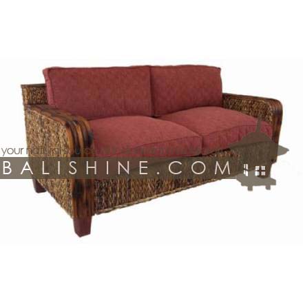 Balishine: Your natural source of indonesian handicraft presents in its Home Decor collection the Sofa:114SRI444061:This sofa is produced in indonesia, made from banana and teak wood. This price is without cushion.  Several materials are available : seagrass, banana leaf or rotan