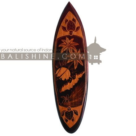 Balishine: Your natural source of indonesian handicraft presents in its Home Decor collection the Decorative Carving Surf Board:17ROR507745:This decorative surf board is made from jempinis wood with hand curving finishing.  Custom design available. Please contact us.