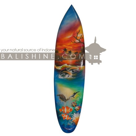 Balishine: Your natural source of indonesian handicraft presents in its Home Decor collection the Decorative Surf Board:17ROR507733:This decorative surf board is made from jempinis wood with hairbrush color finishing.  Custom design available. Please contact us.