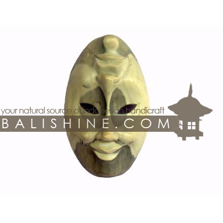 Balishine: Your natural source of indonesian handicraft presents in its Home Decor collection the Mask:17IMS471515:This mask is a handicraft of Bali made from natural white jelutung wood.  