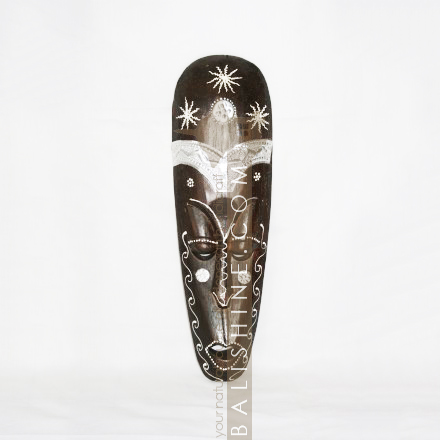 Balishine: Your natural source of indonesian handicraft presents in its Home Decor collection the Mask Lombok:17PUR476317:This mask is a handicraft of Bali made from albesia wood with curved aluminium finishing.  