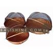 balishine This set of 3 baskets is produced in Bali made from bamboo with natural moskito net. Is usfull to protect all you food you want (cake cheese...) against bugs.