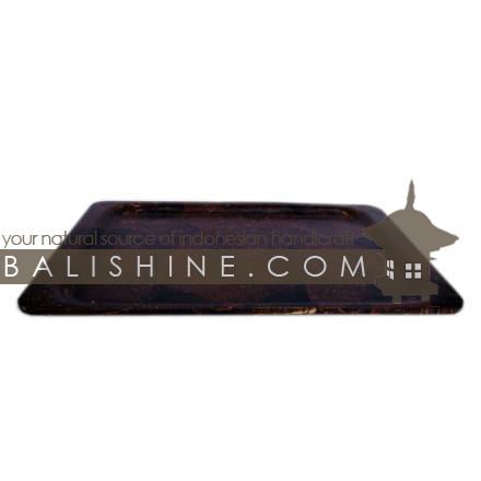 Balishine: Your natural source of indonesian handicraft presents in its Tableware collection the Tray:625DIV1117:This rectangular tray is produced in Bali made from plywood and the matting of dark coconut shell.  