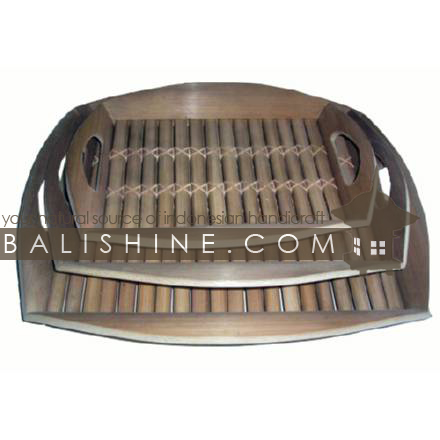 Balishine: Your natural source of indonesian handicraft presents in its Tableware collection the Tray Set Of 3:625JAS3342:This set of 3 rectangular trays is produced in Bali made from bamboo.  Natural color