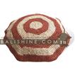 balishine This round pillow is produced in Bali it's an handmade rafia with kapok inside.