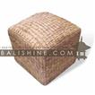 balishine This square pouf stool is produced in Bali made from the matting of natural water hyacinth with capok inside.
