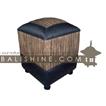balishine This square pouf stool is produced in Bali made from the matting of natural water hyacinth and vinyl.