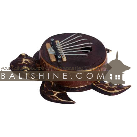 Balishine: Your natural source of indonesian handicraft presents in its Various collection the Carimba Turtle:412CIK602416:This carimba turtle is a little music instrument is a handicraft of Bali made from plywood and the skin of coconut fruit with stainless.  
