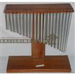 balishine This music intrument is made from stainless metal and mahogany wood..
